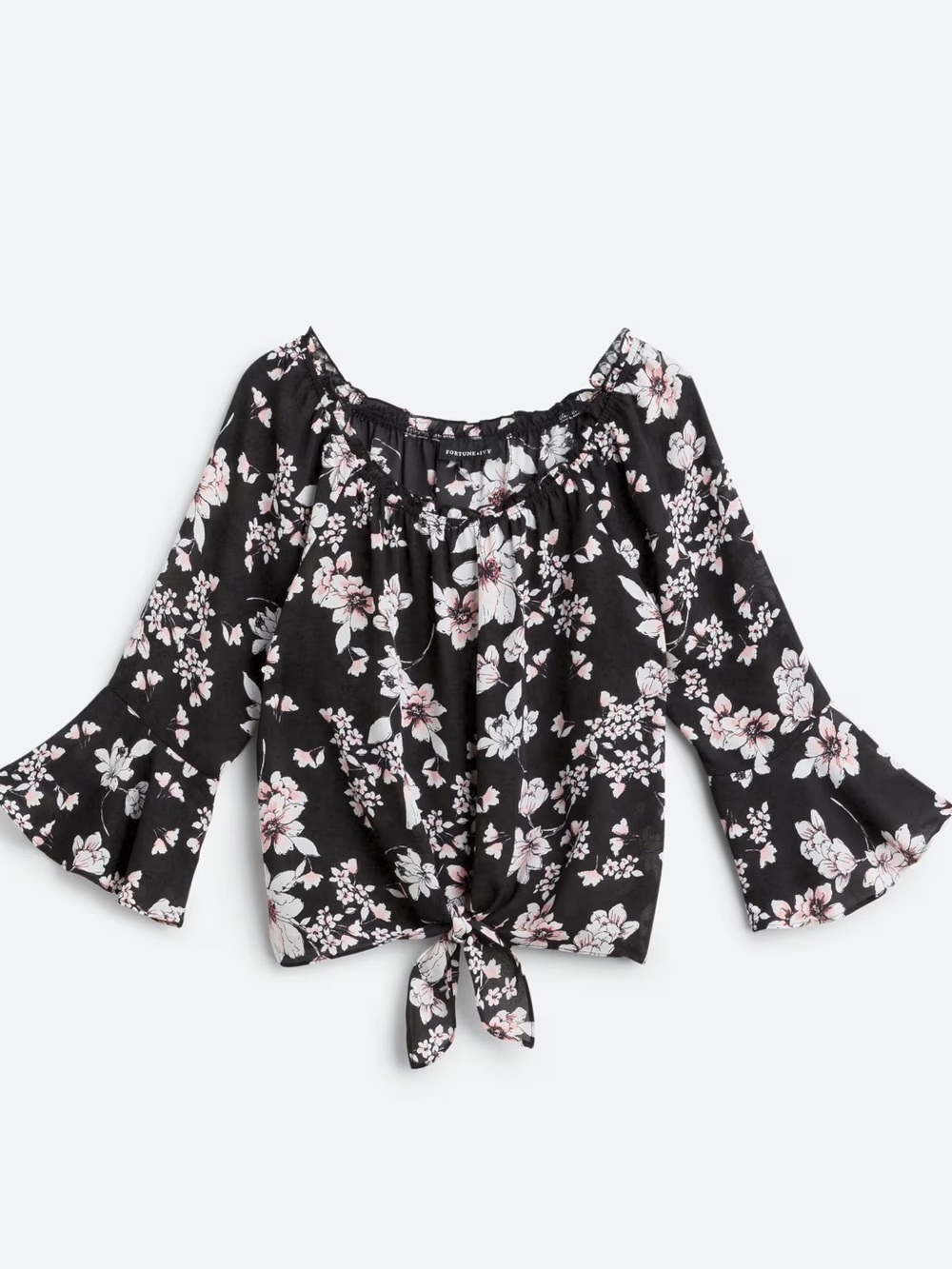 Floral Tie-Front Blouse